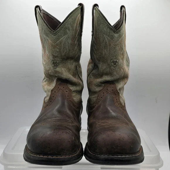 Ariat Work Boots Womens Size 10 Brown Leather Western Safety Toe 10015405 - Picture 4 of 13